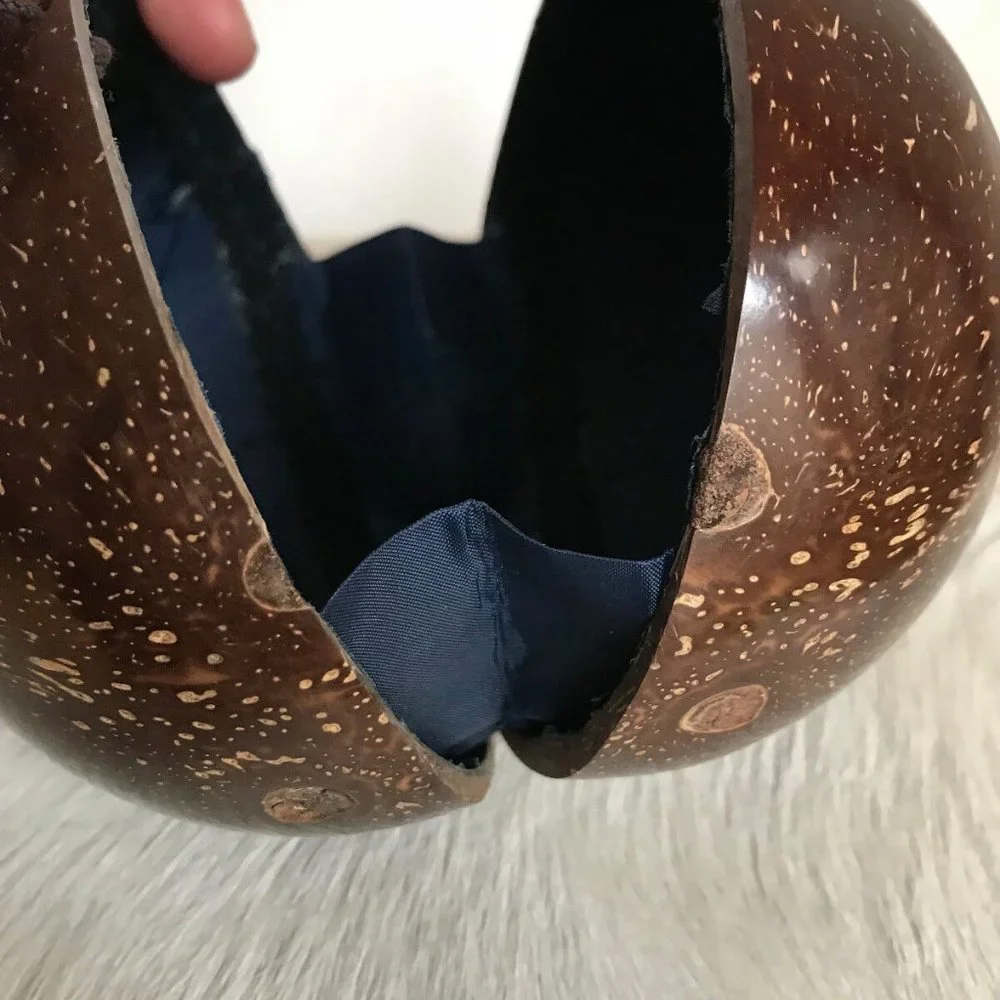 Coconut Mini Handbag Clutch Handmade One-Of-A-Kind Summer Party